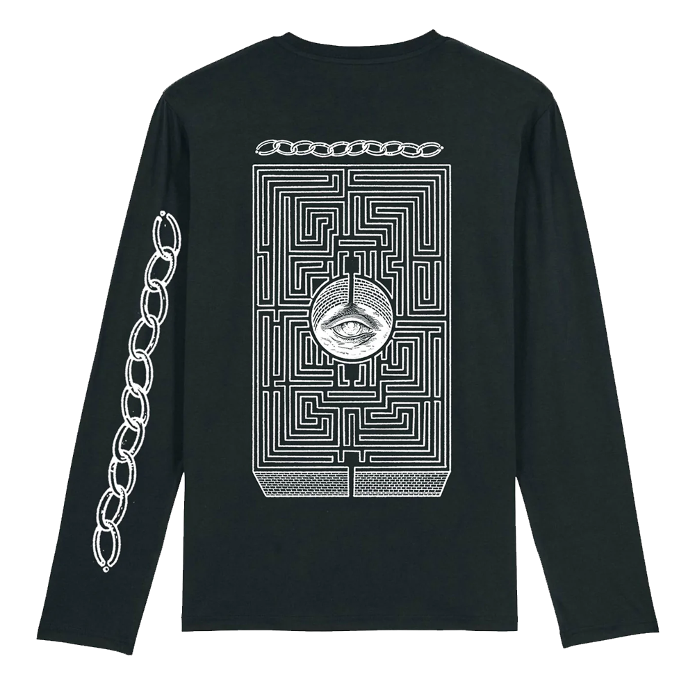 Maze Black Long Sleeve T-Shirt
